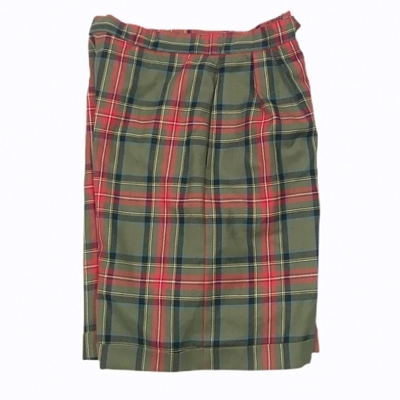 Vintage High Waist Plaid Wool Shorts - Picture 3 of 8